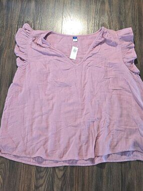 OLD NAVY 70s/Peasant Style 100% Cotton Lavender Blouse NWT/SIZE 2X
